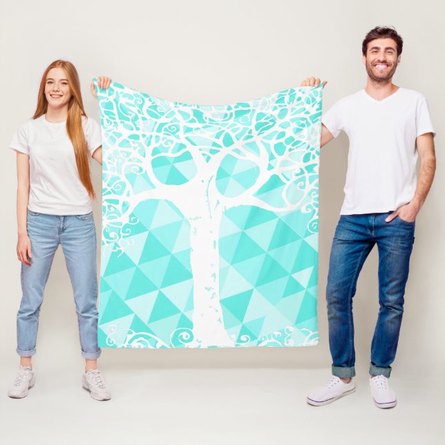 Couverture Polaire Motif triangle Abstrait de Monnaie sauvage et libr (En situation)