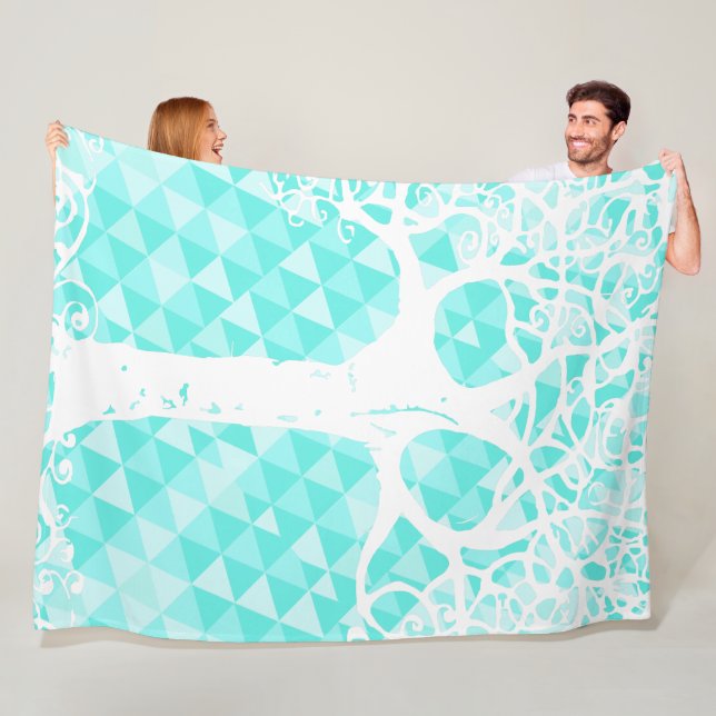 Couverture Polaire Motif triangle Abstrait de Monnaie sauvage et libr (En situation)