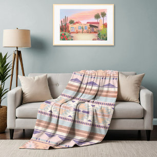 Couverture Polaire Motif tribal de Southwest Peach
