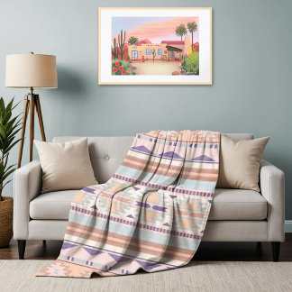 Couverture Polaire Motif tribal de Southwest Peach