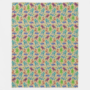 Couverture Polaire Motif tribal primitif de la culture mexicaine afri