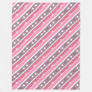 Couverture Polaire Motif trié avec cercles et anneaux style rétro