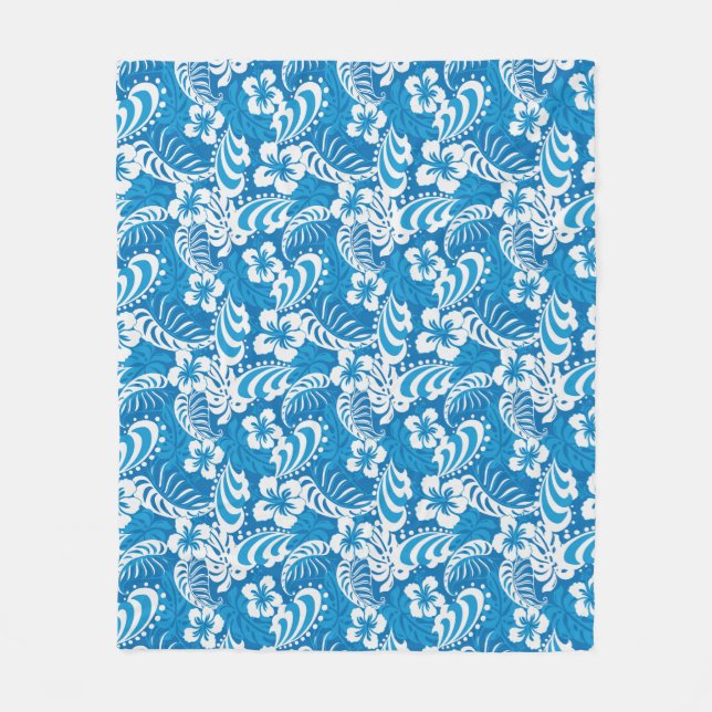 Couverture Polaire Motif tropical de ketmie (Devant)