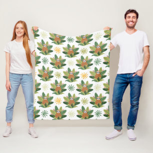 Couverture Polaire Motif tropical de paresse