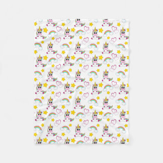 Couverture Polaire Motif Unicorn