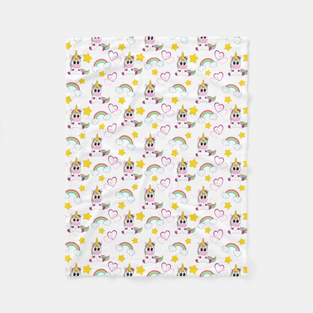 Couverture Polaire Motif Unicorn (Devant)