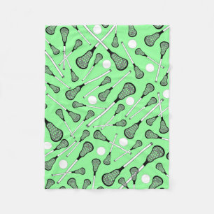 Couverture Polaire Motif vert clair de bâtons de lacrosse