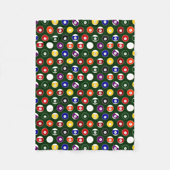 Couverture Polaire Motif vert de billards de boule de piscine (Devant)