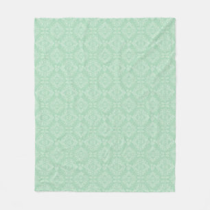Couverture Polaire Motif vert de damassé