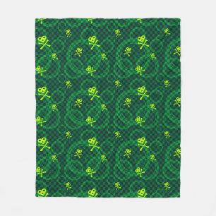 Couverture Polaire Motif vert d'Emo avec des cercles
