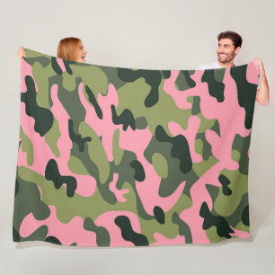Couverture Polaire Motif vert rose de camouflage de Camo d'armée de