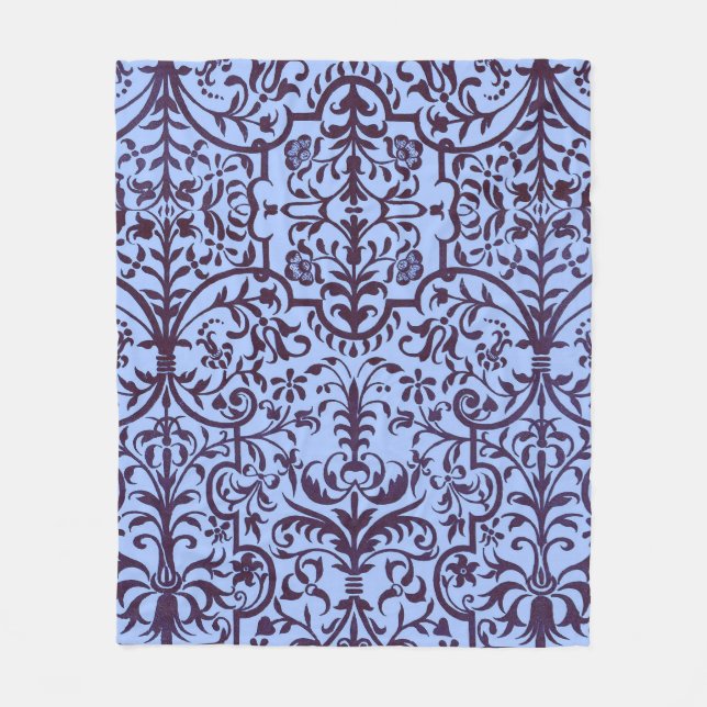 Couverture Polaire Motif victorien bleu (Devant)