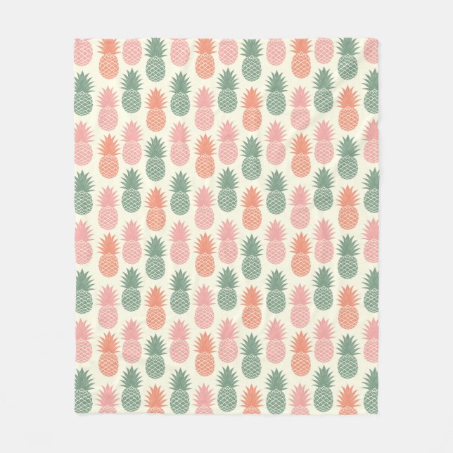 Couverture Polaire Motif vintage 2 d'ananas (Devant)