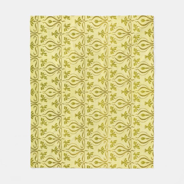 Couverture Polaire Motif Vintage Daffodique Art nouveau (Devant)