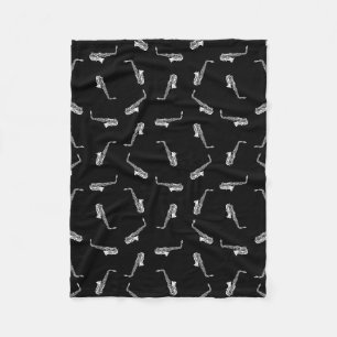 Couverture Polaire Motif vintage de musique de saxophones de