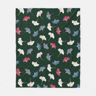 Couverture Polaire Motif vintage sans soudure avec feuilles ginkgo
