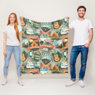 Couverture Polaire Motif Vintage voyage Explorer