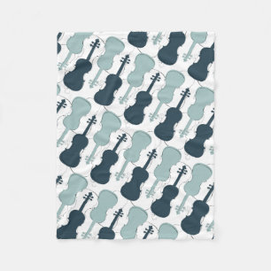 Couverture Polaire Motif violon bleu