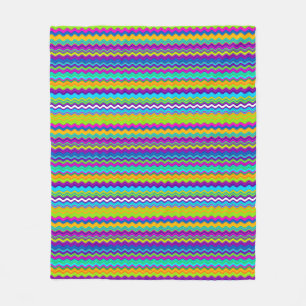 Couverture Polaire Motif Zigzag multicolore