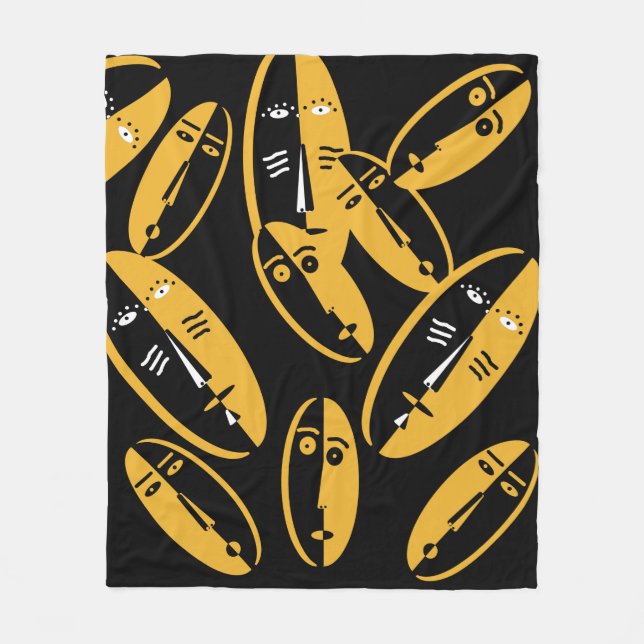 Couverture Polaire motifs abstraits du visage moderne (Devant)