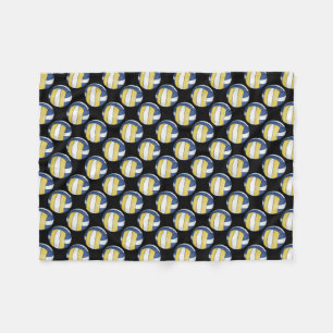 Couverture Polaire Motifs bleus et jaunes de volleyball