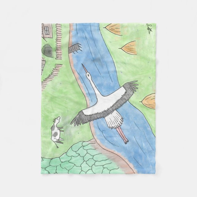 Couverture Polaire "Motifs rustiques" (Devant)
