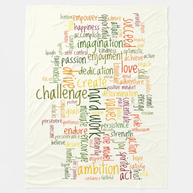 Couverture Polaire Motivation Mots #2 encouragement positif (Devant)