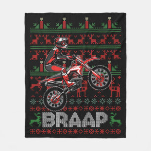 Couverture Polaire Moto de Noël Motocross Braap Vélo droit