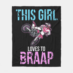 Couverture Polaire Moto Girls Dirt Bike Femmes Motocross Braap