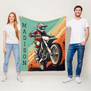 Couverture Polaire Motocross de nom personnalisé