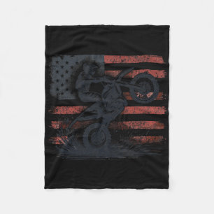Couverture Polaire Motocross Drapeau Américain Moto Tout-Terrain 