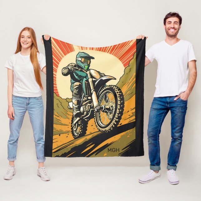 Couverture Polaire Motocross monographique personnalisé (En situation)
