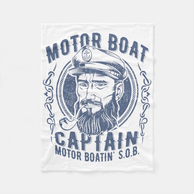 Couverture Polaire Motor Boat Captain Funny Pontoon Boating Motor Boa (Devant)