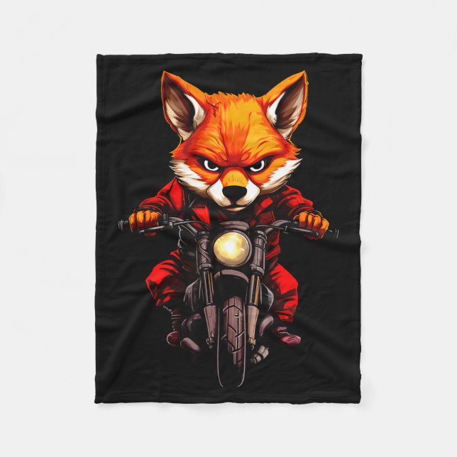 Couverture Polaire Motorcycle Foxes  (Devant)
