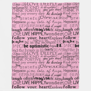 Couverture Polaire Mots Inspirants Roses Noires