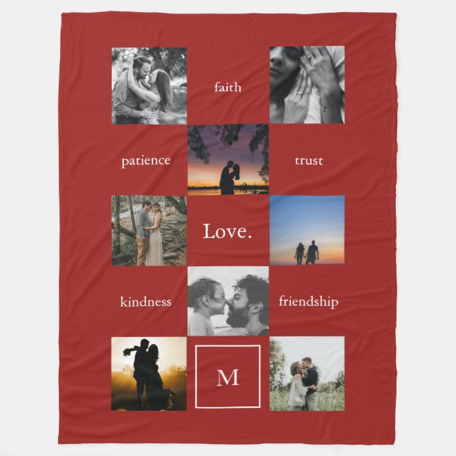 Couverture Polaire Mots personnalisés Photos Cadeau significatif en r (Devant)