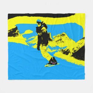 Couverture Polaire Mountain Snowboard - Snowboard Fleece Blanket