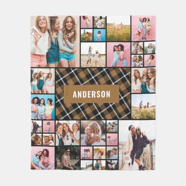 Couverture Polaire Moutarde noir plaid moderne minimaliste multi 34 p (Devant)