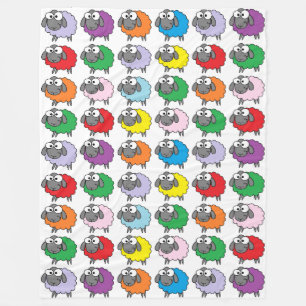 Couverture Polaire Moutons d'arc-en-ciel