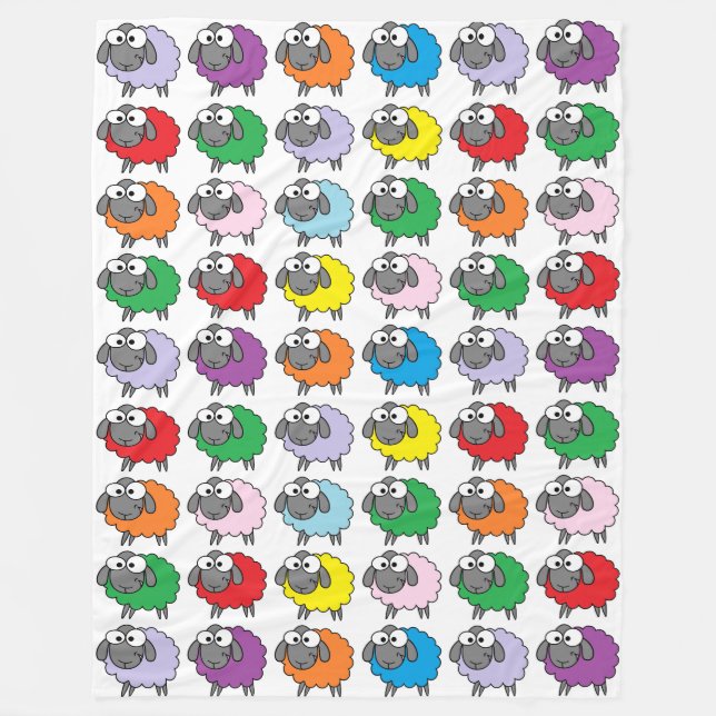 Couverture Polaire Moutons d'arc-en-ciel (Devant)