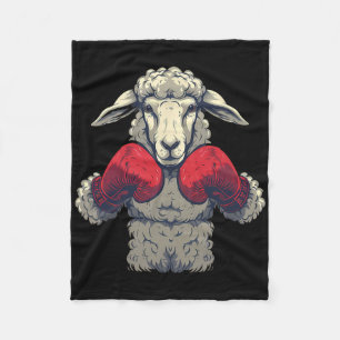 Couverture Polaire Moutons de boxe avec gants de boxe Kickboxing Drôl