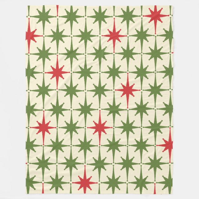 Couverture Polaire Moyen-siècle Moderne Rétro Étoiles de Noël Motif (Devant)