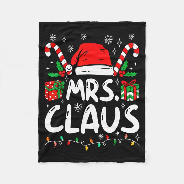 Couverture Polaire Mr And Mrs Claus Santa Hat Couples Family Christma (Devant)