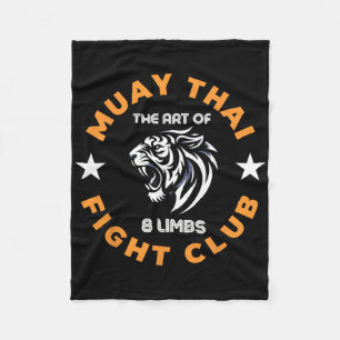 Couverture Polaire Muay Thai Mma Combat Tatouage Tigre Rugir Kickboxi