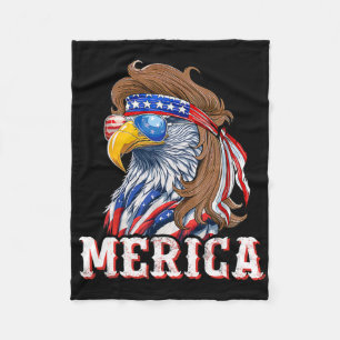 Couverture Polaire Mullet Aigle Drôle 4 Juillet Drapeau Américain Éta