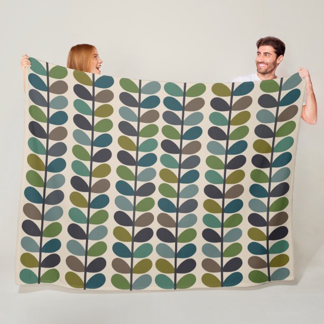 Couverture Polaire Multicouleur moderne à plusieurs tiges kingfischer (En situation)