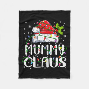 Couverture Polaire Mummy Claus Noël Père Noël Famille jumelle Chapeau