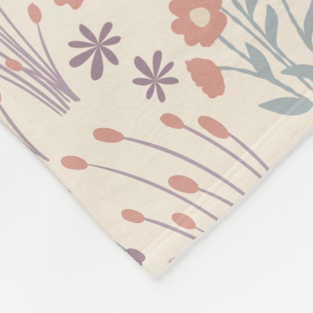 Couverture Polaire Murmures de fleurs sauvages printanières (Coin)