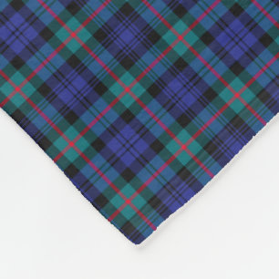 Couverture Polaire Murray Clan Turquoise et Royal Blue Modern Tartan