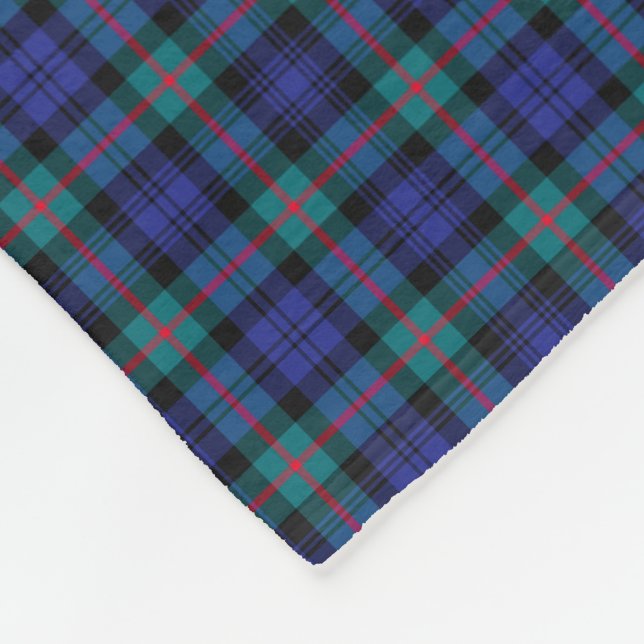 Couverture Polaire Murray Clan Turquoise et Royal Blue Modern Tartan (Coin)